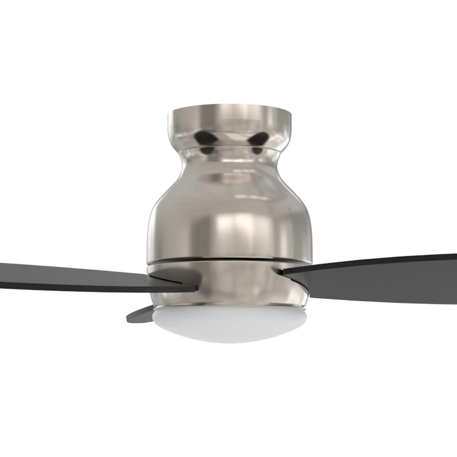 Carro Trento 52in 3-Blade Flush Ceiling Fan | Brushed Nickel Motor and Black Plywood Blades | Living Room, Bedroom & Covered | Model SFR523Q-L12-S2-1-FM