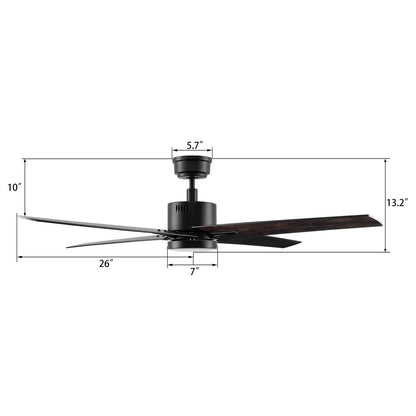 Carro Montgomery 52in 4-Blade Smart Ceiling Fan | Modern Black Taupe and Plywood Blades | Living Room & Great Room | 52 x 52 x | Model SFR524G3-L11-BX-1