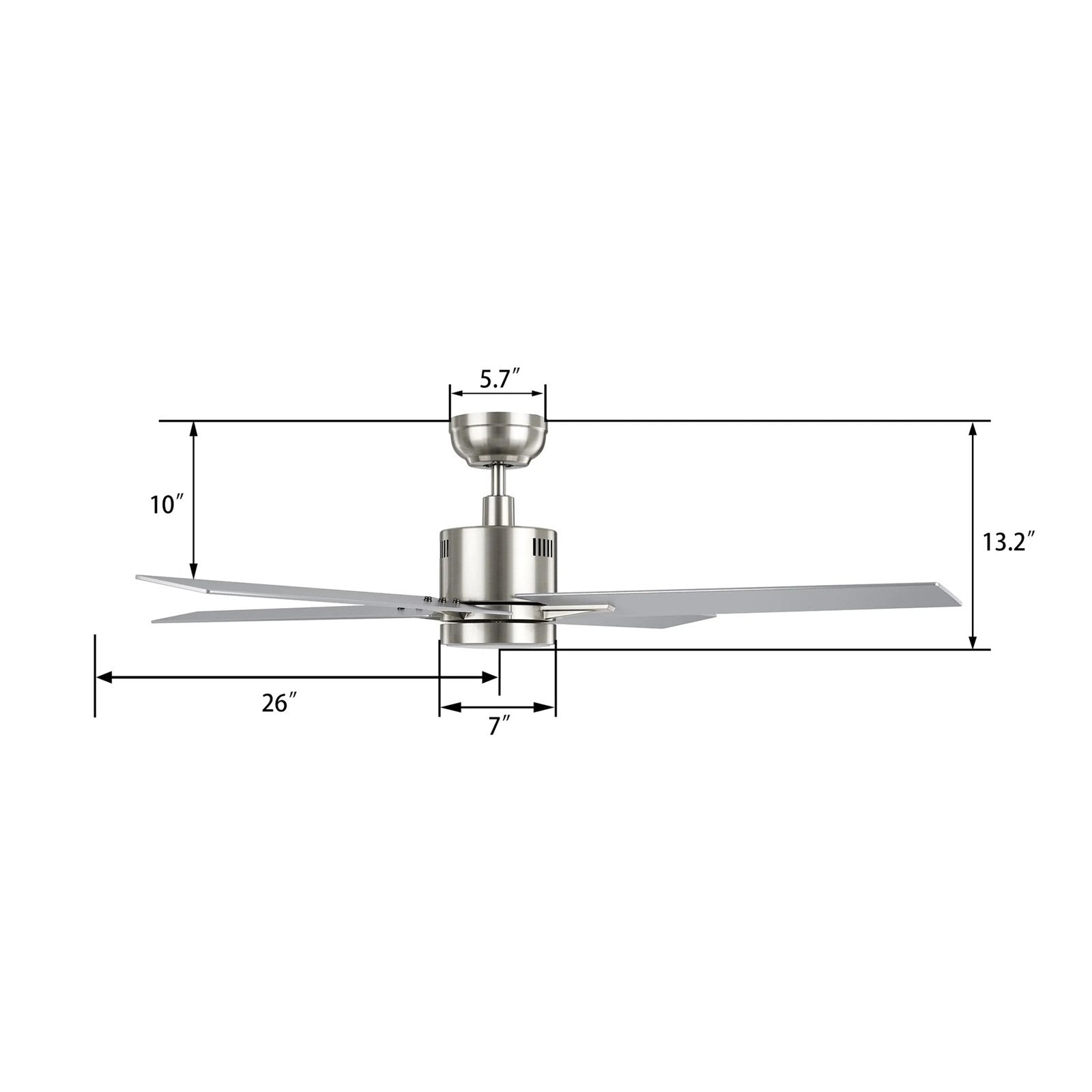 Carro Montgomery 52in 4-Blade Smart Ceiling Fan | Modern Brushed Nickel Silver and Plywood Blades | Living Room & Great Room | Model SFR524G3-L11-SJ-1