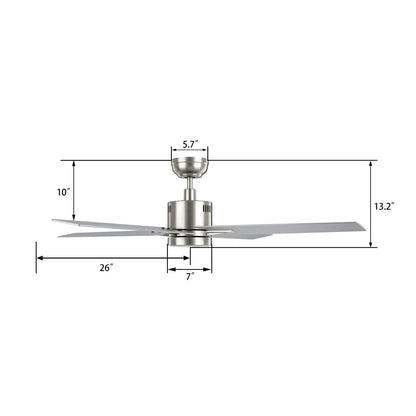 Carro Montgomery 52in 4-Blade Smart Ceiling Fan | Modern Brushed Nickel Silver and Plywood Blades | Living Room & Great Room | Model SFR524G3-L11-SJ-1