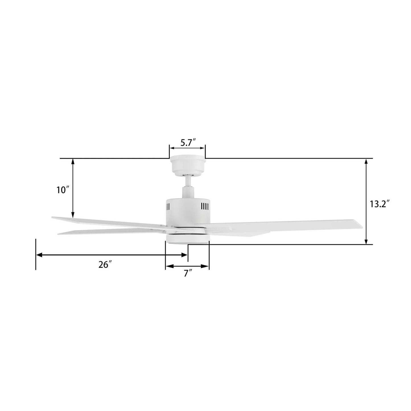 Carro Montgomery 52in 4-Blade Smart Ceiling Fan | Modern White Plywood Blades and White Finish | Living Room & Bedroom | 52 x 52 | Model SFR524G3-L11-W1-1