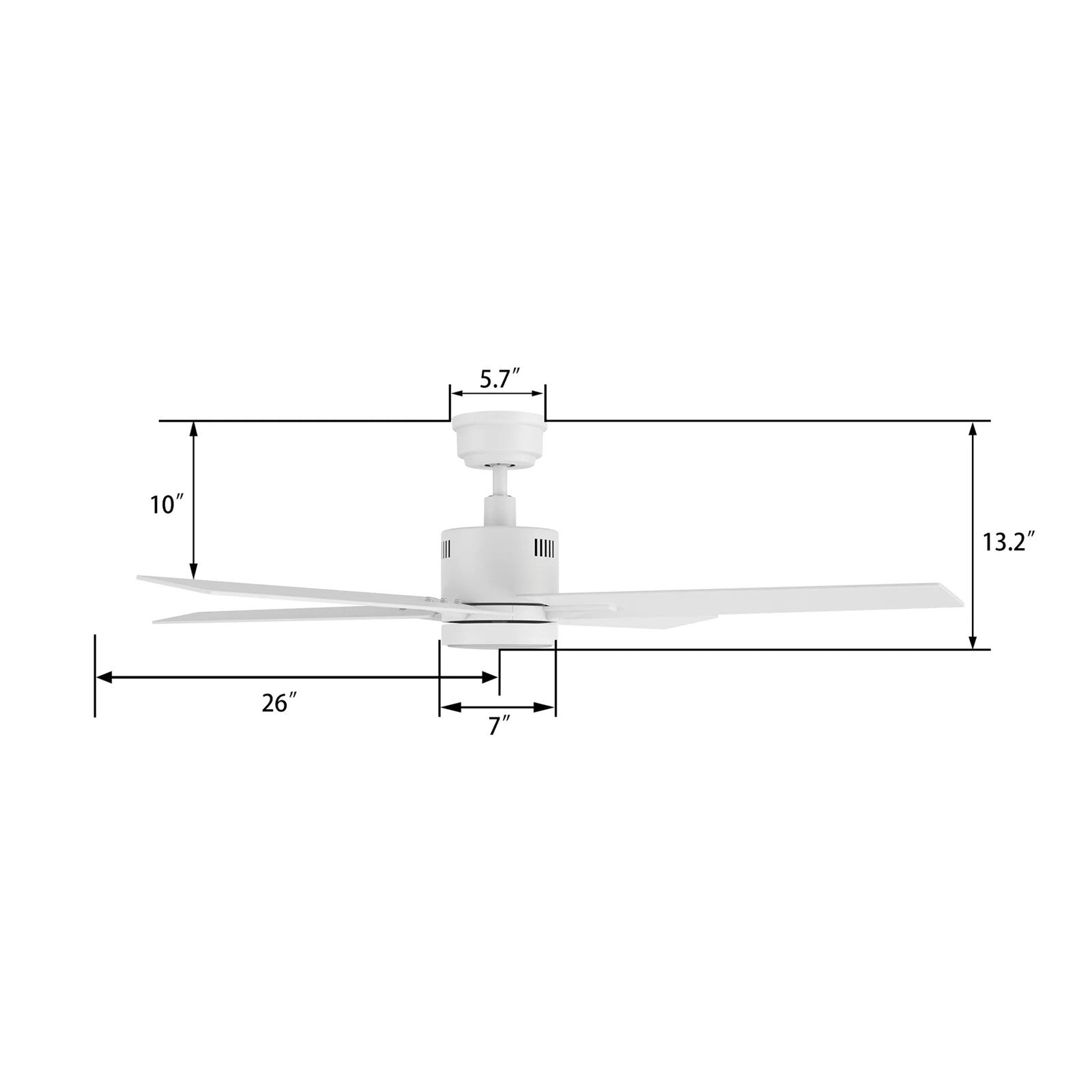 Carro Montgomery 52in 4-Blade Smart Ceiling Fan | Modern White Plywood Blades and White Finish | Living Room & Bedroom | 52 x 52 | Model SFR524G3-L11-W1-1