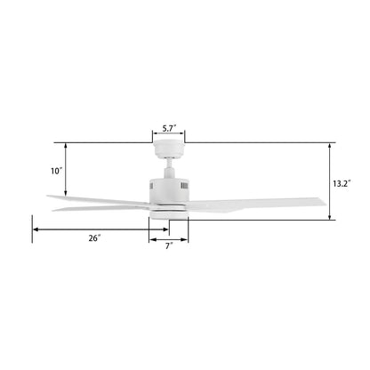 Carro Montgomery 52in 4-Blade Smart Ceiling Fan | Modern White Plywood Blades and White Finish | Living Room & Bedroom | 52 x 52 | Model SFR524G3-L11-W1-1