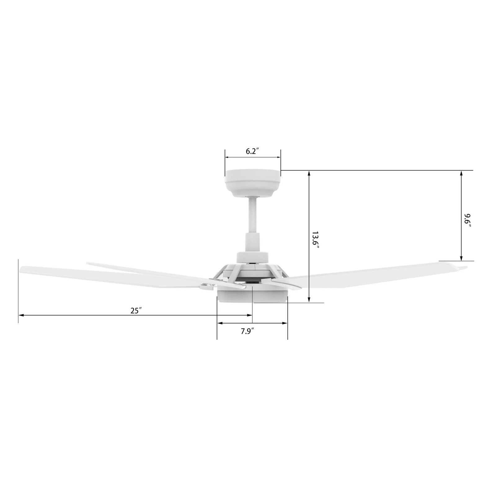 Carro Kaj 52in 5-Blade Smart Ceiling Fan | Modern White Plywood and Glass LED | Living Room & Covered Patio | 13.7 x 52 x 52 in | Model SFR525B-L22-W1-1