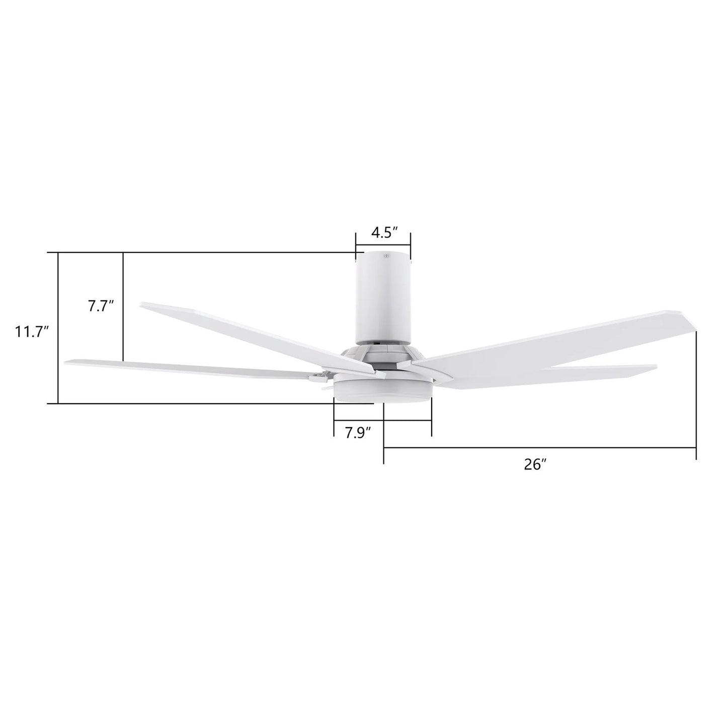 Carro Kaj 52in 5-Blade Smart Ceiling Fan | White Plywood Blades and Glass Shade | Living Room & Covered Patio | 52 x 52 x 12 | Model SFR525B-L22-W1-1-FM