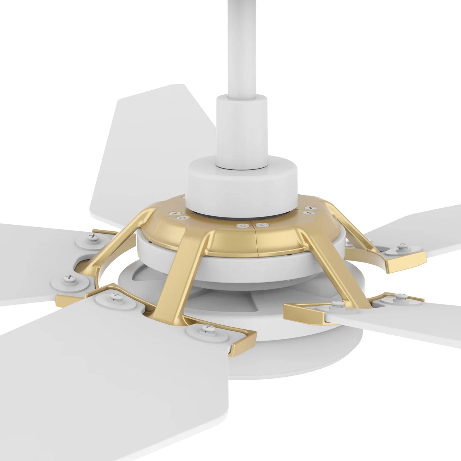 Carro Kaj 52in 5-Blade Smart Ceiling Fan | White Gold Plywood Blades and Glass Shade | Living Room & Covered Patio | 52 x 52 x | Model SFR525B-L22-W1-1G