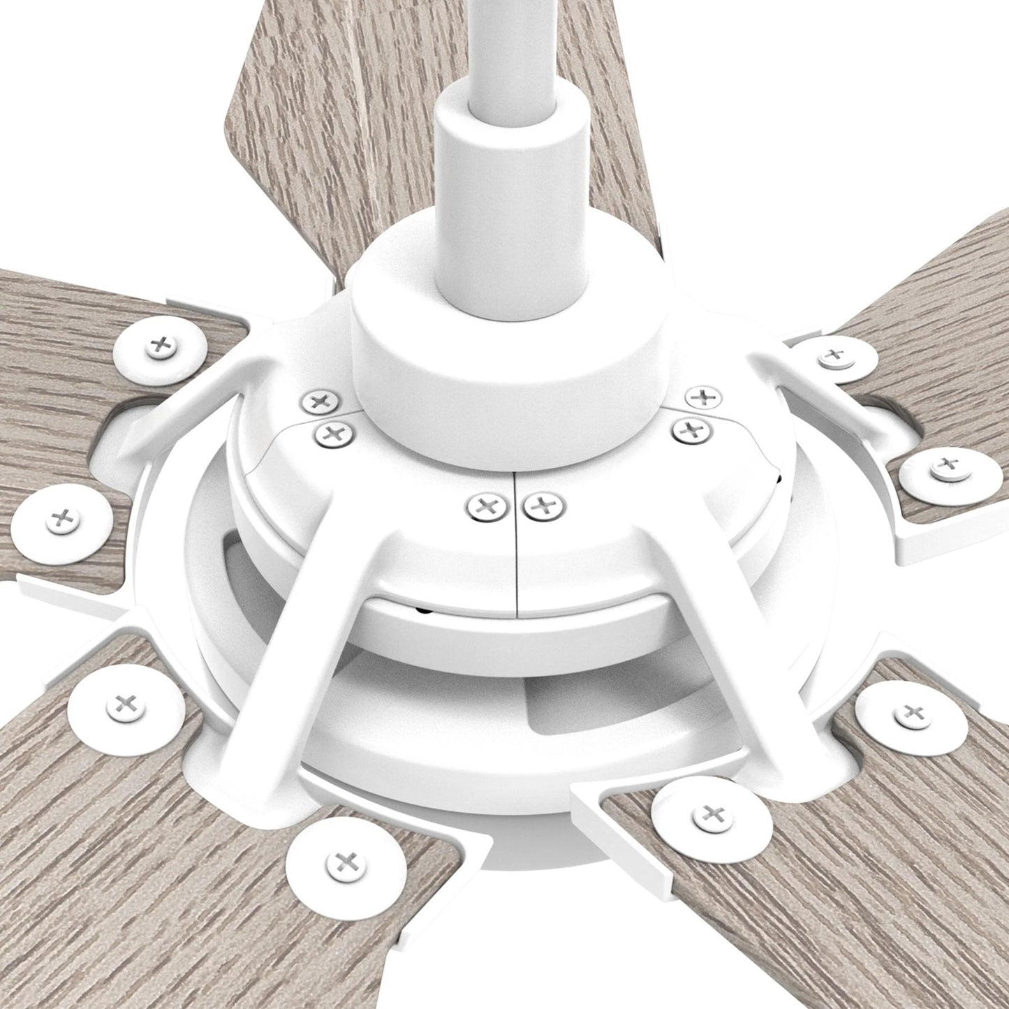 Carro Kaj 52in 5-Blade Smart Ceiling Fan | White Chestnut Plywood Blades and Glass Shade | Living Room & Covered Patio | 52 x 52 | Model SFR525B-L22-W6-1