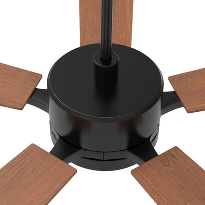 Carro Appleton 52in 5-Blade Smart Ceiling Fan | Modern Black Cherry Plywood | Living Room & Covered Patio | 15 x 52 x 52 in | Model SFR525E-L12-B3-1