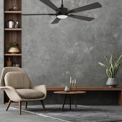 Carro Appleton 52in 5-Blade Smart Ceiling Fan | Modern Black Walnut Plywood | Living Room & Covered Porch | 15 x 52 x 52 in | Model SFR525E-L12-BF-1