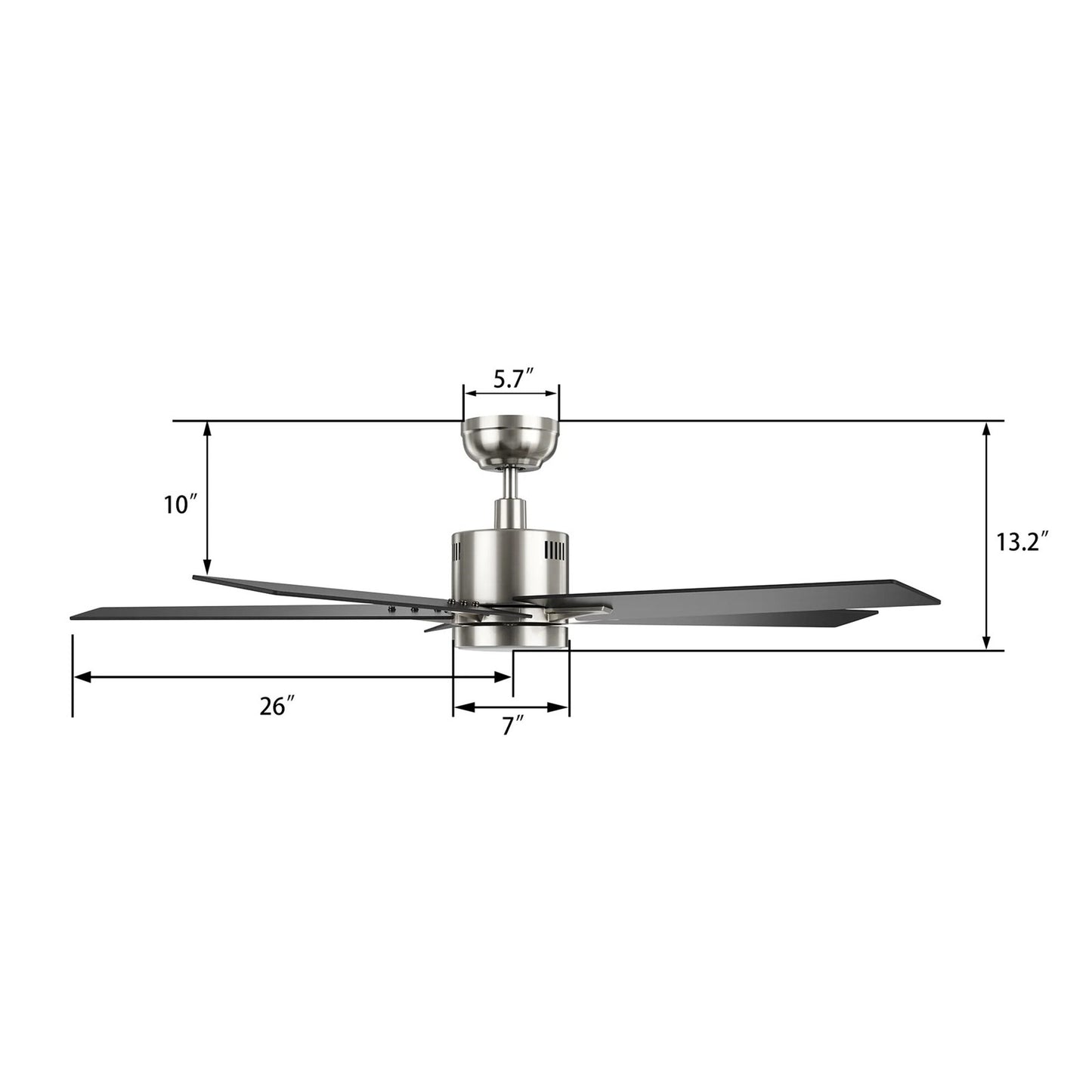 Carro Montgomery 52in 5-Blade Smart Ceiling Fan | Modern Brushed Nickel Black and Plywood Blades | Living Room & Bedroom | 13.2 | Model SFR525G3-L11-S2-1