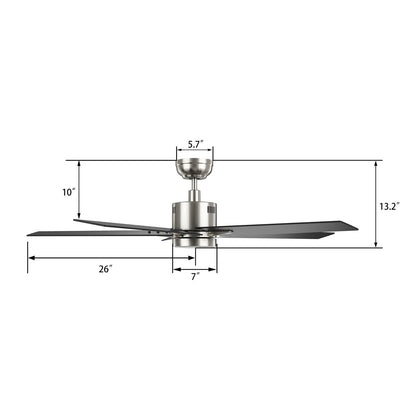 Carro Montgomery 52in 5-Blade Smart Ceiling Fan | Modern Brushed Nickel Black and Plywood Blades | Living Room & Bedroom | 13.2 | Model SFR525G3-L11-S2-1