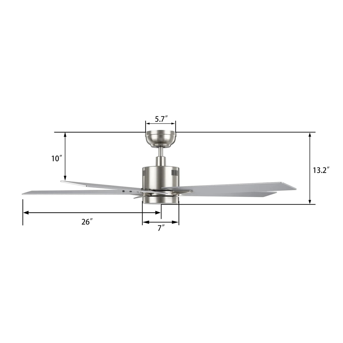 Carro Montgomery 52in 5-Blade Smart Ceiling Fan | Modern Brushed Nickel Silver and Plywood Blades | Living Room & Bedroom | 13.2 | Model SFR525G3-L11-SJ-1