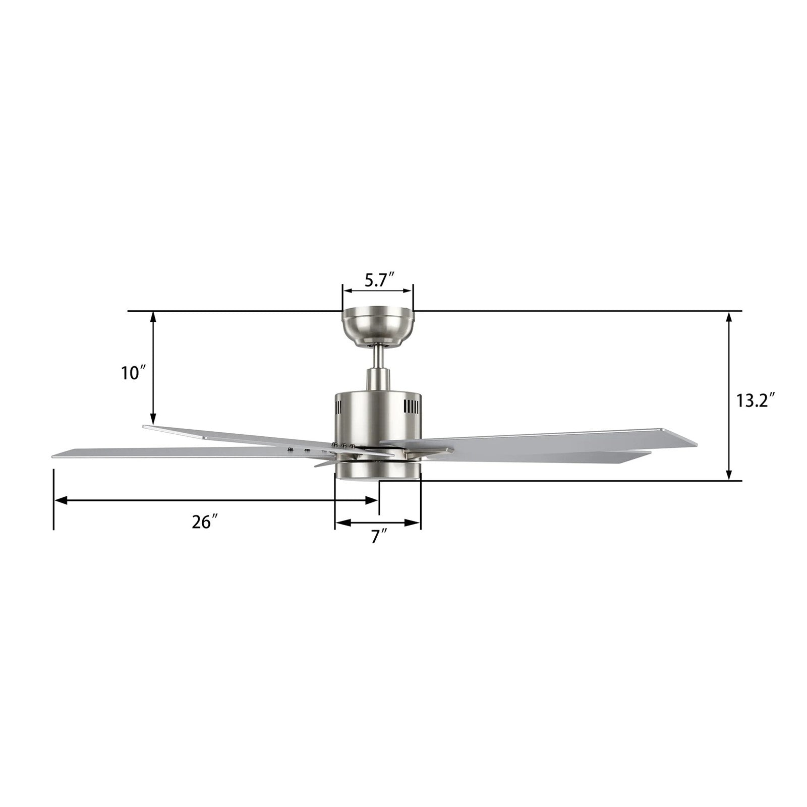 Carro Montgomery 52in 5-Blade Smart Ceiling Fan | Modern Brushed Nickel Silver and Plywood Blades | Living Room & Bedroom | 13.2 | Model SFR525G3-L11-SJ-1