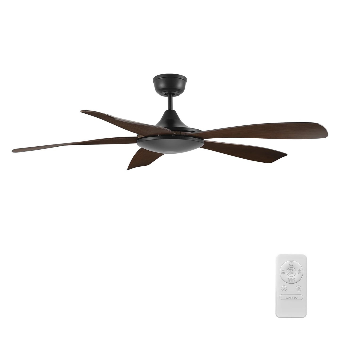Carro Salem 52in 5-Blade Smart Ceiling Fan | Modern Black and High-Quality Plywood | Large Living Room & Family Room | 52 x 52 x | Model SFR525G4-N10-BW-1