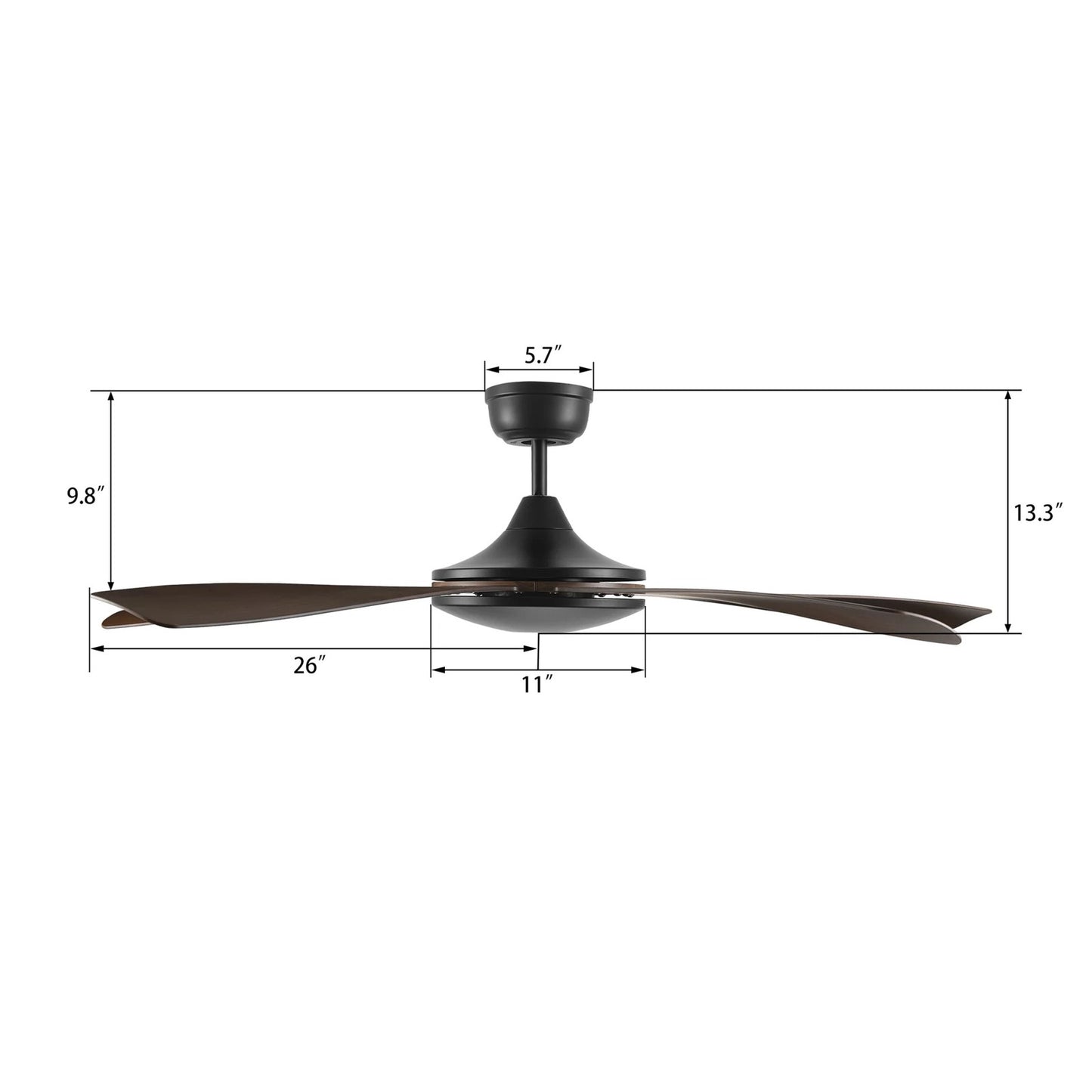 Carro Salem 52in 5-Blade Smart Ceiling Fan | Modern Black and High-Quality Plywood | Large Living Room & Family Room | 52 x 52 x | Model SFR525G4-N10-BW-1