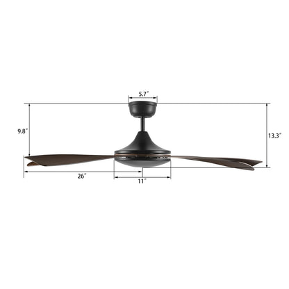 Carro Salem 52in 5-Blade Smart Ceiling Fan | Modern Black and High-Quality Plywood | Large Living Room & Family Room | 52 x 52 x | Model SFR525G4-N10-BW-1
