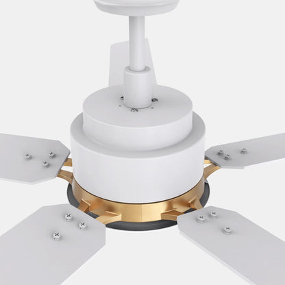 Carro Espear 52in Smart Ceiling Fan | White Gold Plywood Blades and Integrated LED | Large Living Rooms & Covered Patios | 52 x | Model SFR525J-L12-W1-1G