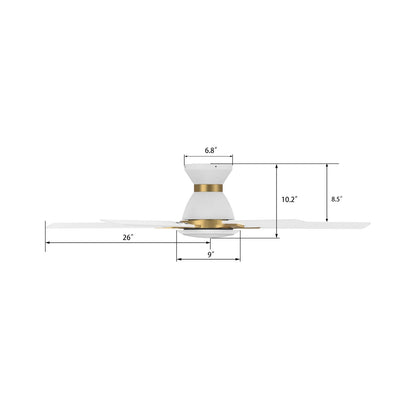 Carro Espear 52in Flush Mount Smart Ceiling Fan | White Gold Plywood Blades and Glass Shade | Large Living Rooms & Covered | Model SFR525J-L12-W1-1G-FMA