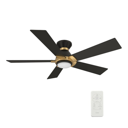 Carro Ascender 52in 5-Blade Ceiling Fan | Black and Gold Plywood Blades | Living Room, Bedroom & Covered Patio | 52 x 52 x | Model SFR525J1-L11-B2-1G-FMA