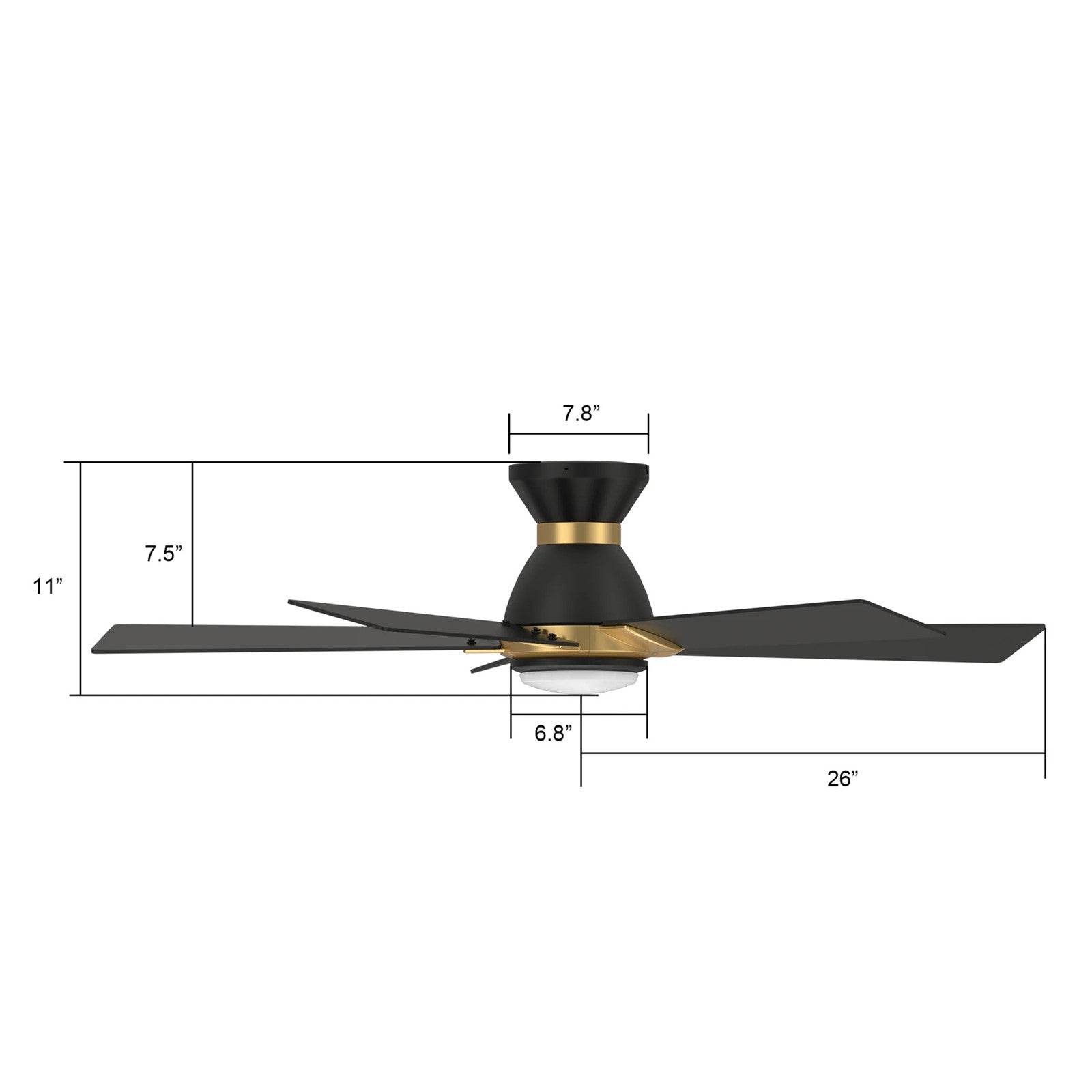 Carro Ascender 52in 5-Blade Ceiling Fan | Black and Gold Plywood Blades | Living Room, Bedroom & Covered Patio | 52 x 52 x | Model SFR525J1-L11-B2-1G-FMA