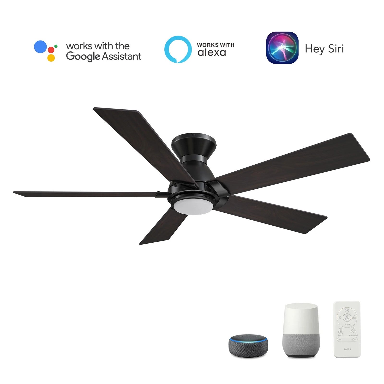 Carro Ascender 52in 5-Blade Ceiling Fan | Black Barnwood Plywood Blades | Living Room, Bedroom & Covered Patio | 52 x 52 x | Model SFR525J1-L11-BG-1-FM