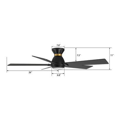 Carro Ascender 52in 5-Blade Ceiling Fan | Black Gold Barnwood Plywood Blades | Living Room, Bedroom & Covered Patio | 52 x | Model SFR525J1-L11-BG-1-FMA