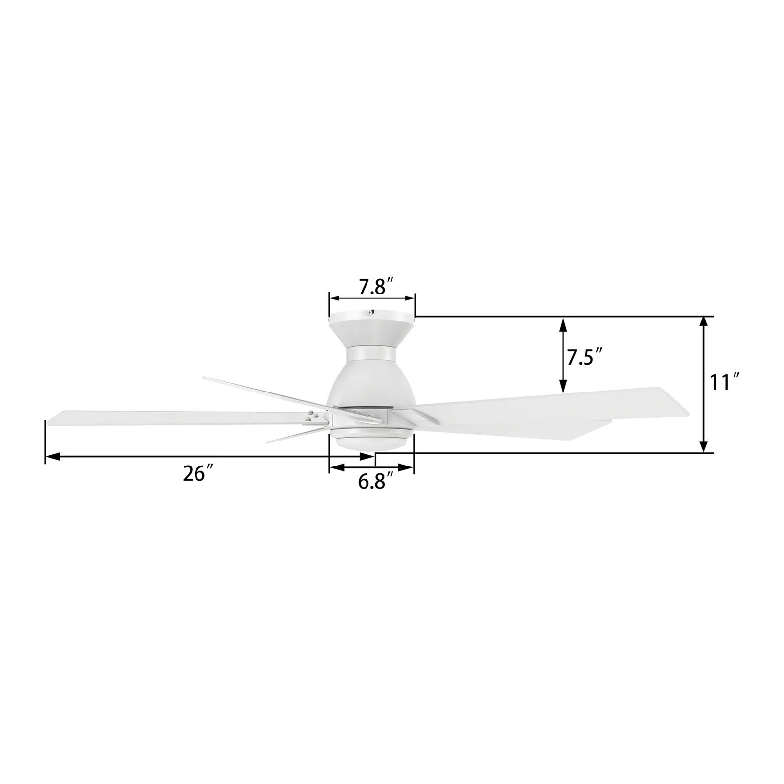 Carro Ascender 52in 5-Blade Flush Mount Smart Ceiling Fan | Modern White Plywood Blades and Integrated LED | Living Room & | Model SFR525J1-L11-W1-1-FM