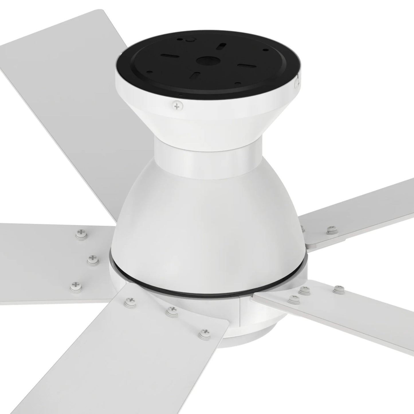 Carro Ascender 52in 5-Blade Flush Mount Smart Ceiling Fan | Modern White Plywood Blades and Integrated LED | Living Room & | Model SFR525J1-L11-W1-1-FM