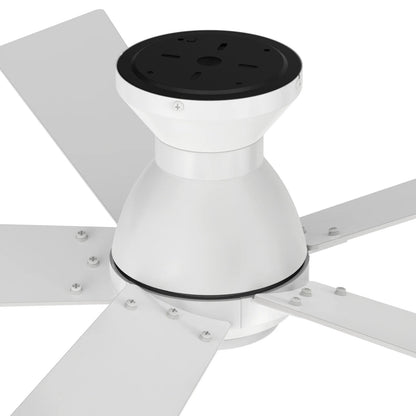 Carro Ascender 52in 5-Blade Flush Mount Smart Ceiling Fan | Modern White Plywood Blades and Integrated LED | Living Room & | Model SFR525J1-L11-W1-1-FM