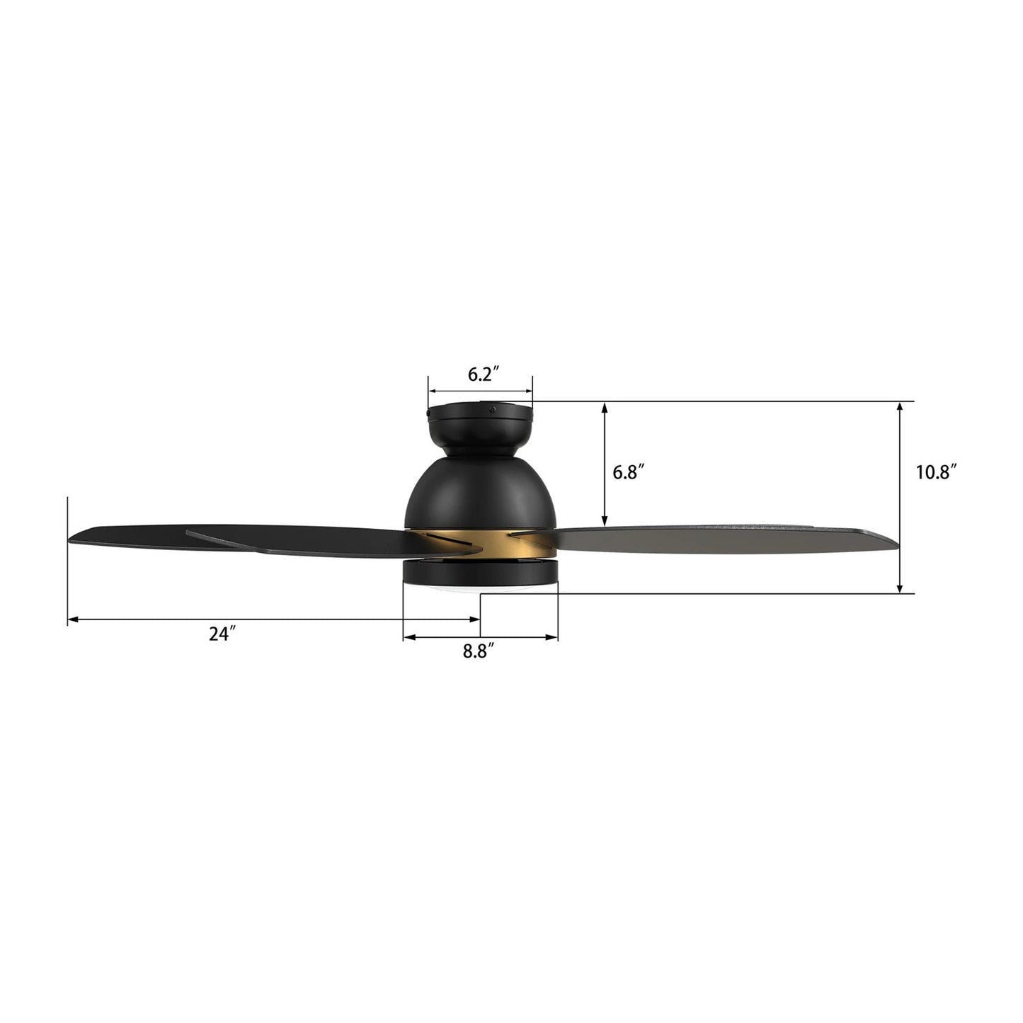 Carro Fremont 52in Flush Mount Smart Ceiling Fan | Black Gold Plywood Blades and Integrated LED | Large Living Rooms & | Model SFR525Q5-L12-B2-1-FMA