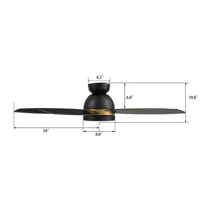 Carro Fremont 52in Flush Mount Smart Ceiling Fan | Black Gold Plywood Blades and Integrated LED | Large Living Rooms & | Model SFR525Q5-L12-B2-1-FMA