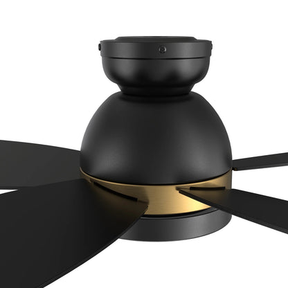 Carro Fremont 52in Flush Mount Smart Ceiling Fan | Black Gold Plywood Blades and Integrated LED | Large Living Rooms & | Model SFR525Q5-L12-B2-1-FMA