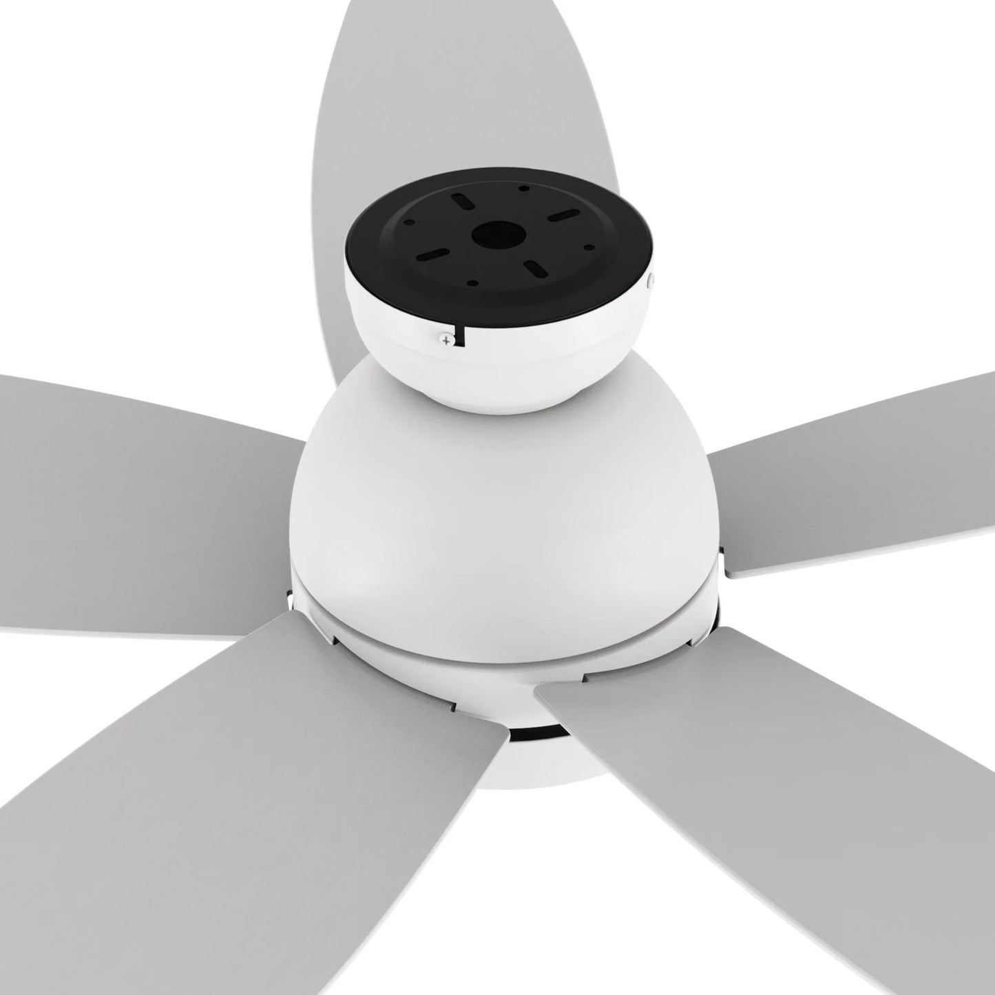 Carro Fremont 52in 5-Blade Flush Ceiling Fan | White Plywood Blades and Integrated LED | Living Room & Covered Patio | 52 x | Model SFR525Q5-L12-W1-1-FM