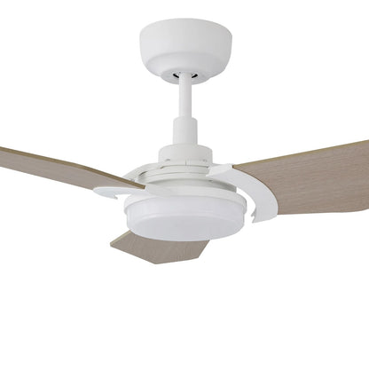 Carro Kaj 56in 3-Blade Smart Ceiling Fan | White Chestnut Plywood Blades | Living Room & Covered Patio | 56 x 56 x 13.4 in | Model SFR563B-L12-W6-1
