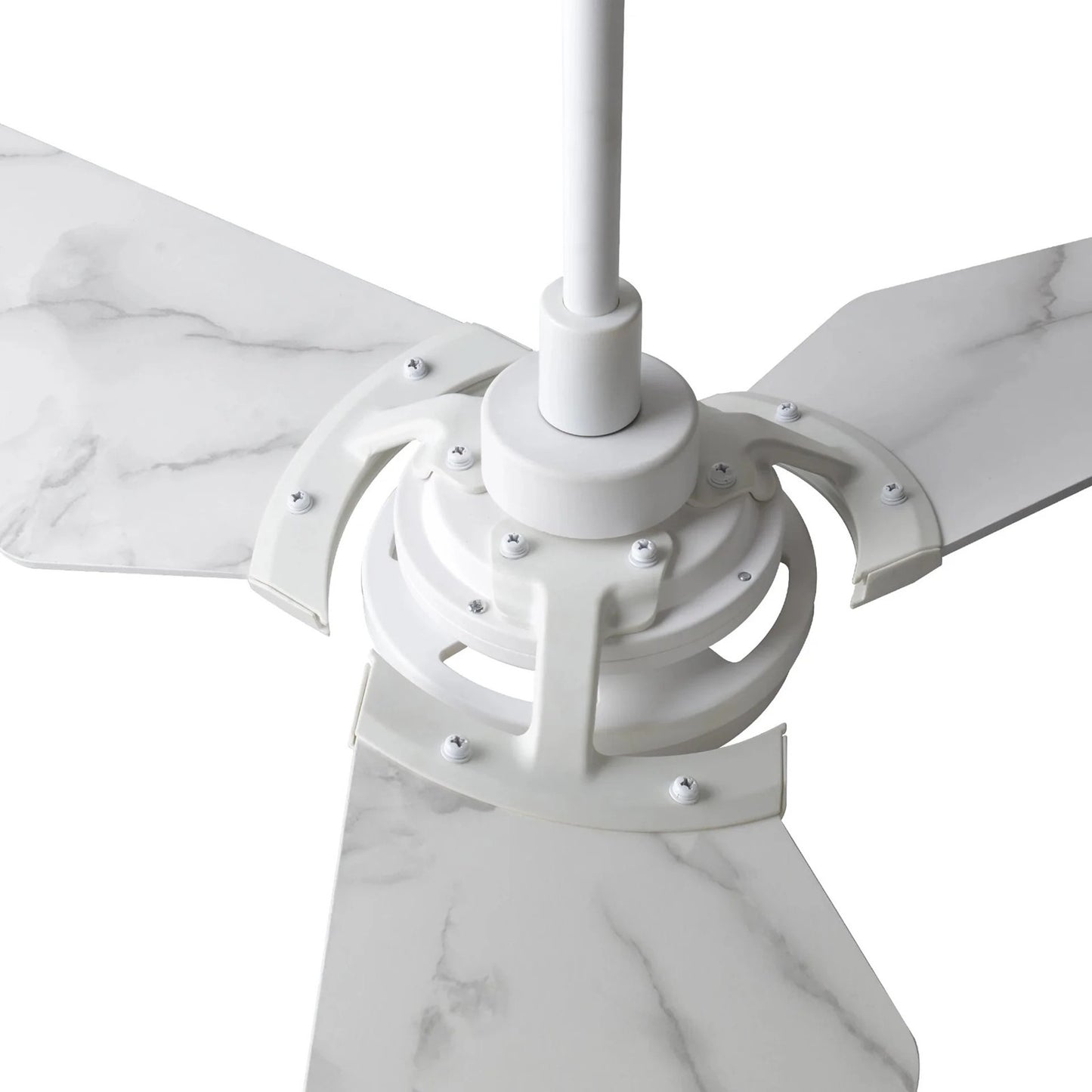 Carro Kaj 56in 3-Blade Smart Ceiling Fan | White Marble Plywood Blades | Living Room & Covered Patio | 56 x 56 x 13.4 in | Model SFR563B-L12-W7-1