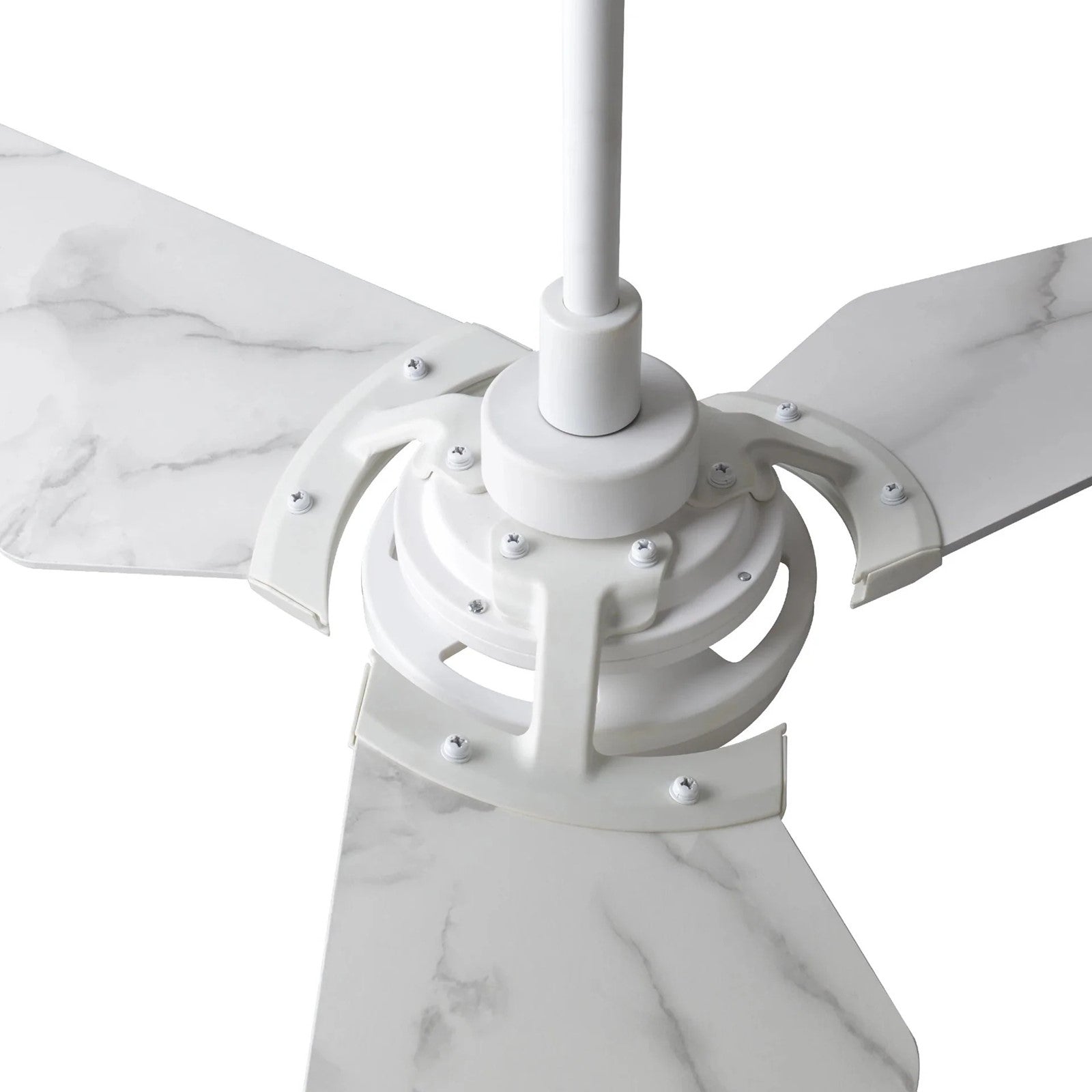 Carro Kaj 56in 3-Blade Smart Ceiling Fan | White Marble Plywood Blades | Living Room & Covered Patio | 56 x 56 x 13.4 in | Model SFR563B-L12-W7-1
