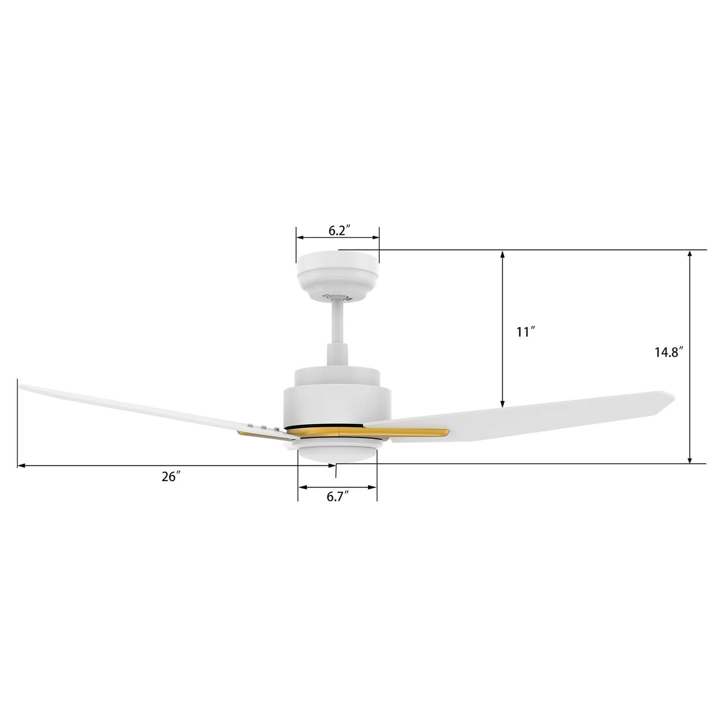 Carro Calen 56in 3-Blade Smart Ceiling Fan | White Gold Plywood Blades and Integrated LED | Living Room & Covered Patio | 56 x | Model SFR563J3-L11-W1-1G