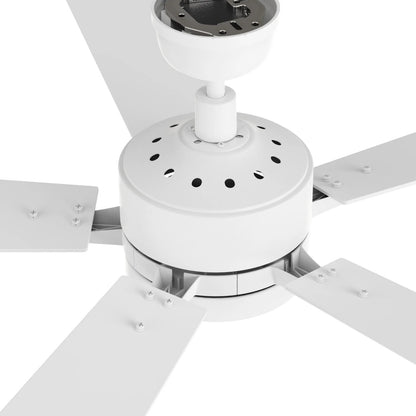 Carro Appleton 56in 5-Blade Smart Ceiling Fan | Modern White Plywood Blades | Living Room & Covered Patio | 15 x 56 x 56 in | Model SFR565E-L12-W1-1