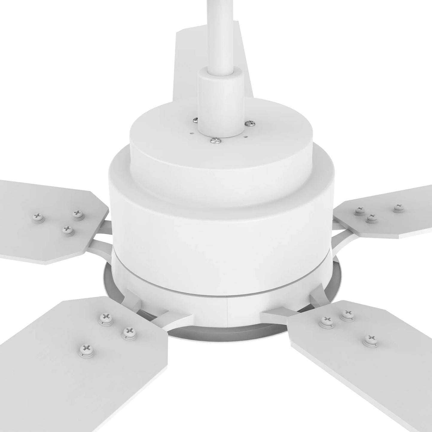 Carro Espear 56in 5-Blade Smart Ceiling Fan | White Plywood Blades | Living Room & Covered Patio | 56 x 56 x 14.4 in | Model SFR565J-L12-W1-1
