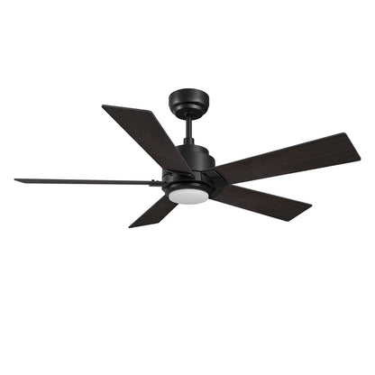 Carro Ascender 56in 5-Blade Smart Ceiling Fan | Modern Black Barnwood Plywood Blades | Living Room & Covered Patio | 14.7 x 56 x | Model SFR565J1-L11-BG-1