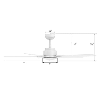 Carro Espear 60in 5-Blade Smart Ceiling Fan | White Plywood Blades and Integrated 4000K LED | Living Room & Covered Patio | 60 x | Model SFR605J-L12-W1-1