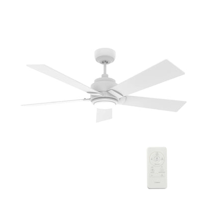Carro Ascender 60in 5-Blade Smart Ceiling Fan | White Plywood Blades and Integrated 4000K LED | Living Room & Covered Patio | 60 | Model SFR605J1-L11-W1-1