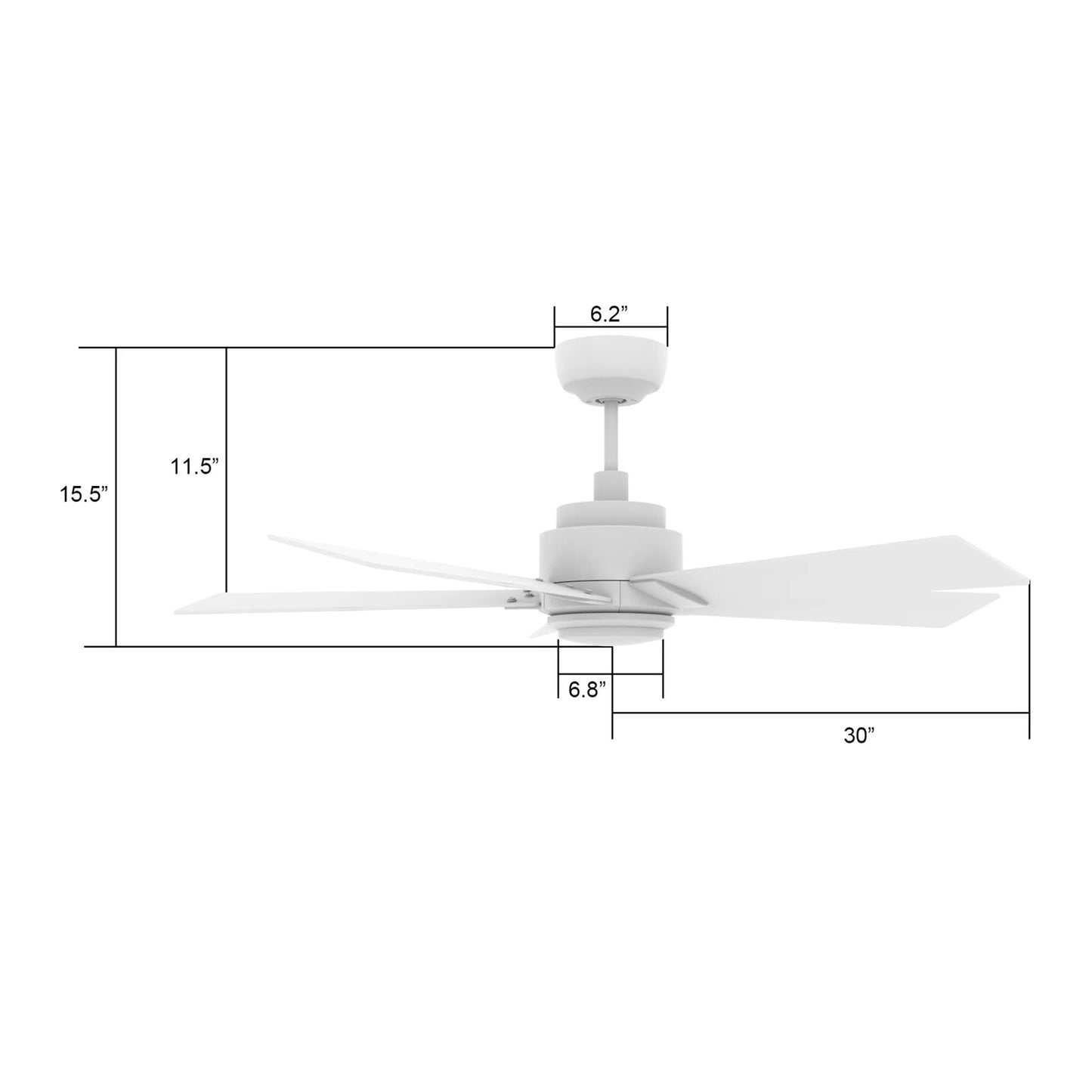 Carro Ascender 60in 5-Blade Smart Ceiling Fan | White Plywood Blades and Integrated 4000K LED | Living Room & Covered Patio | 60 | Model SFR605J1-L11-W1-1