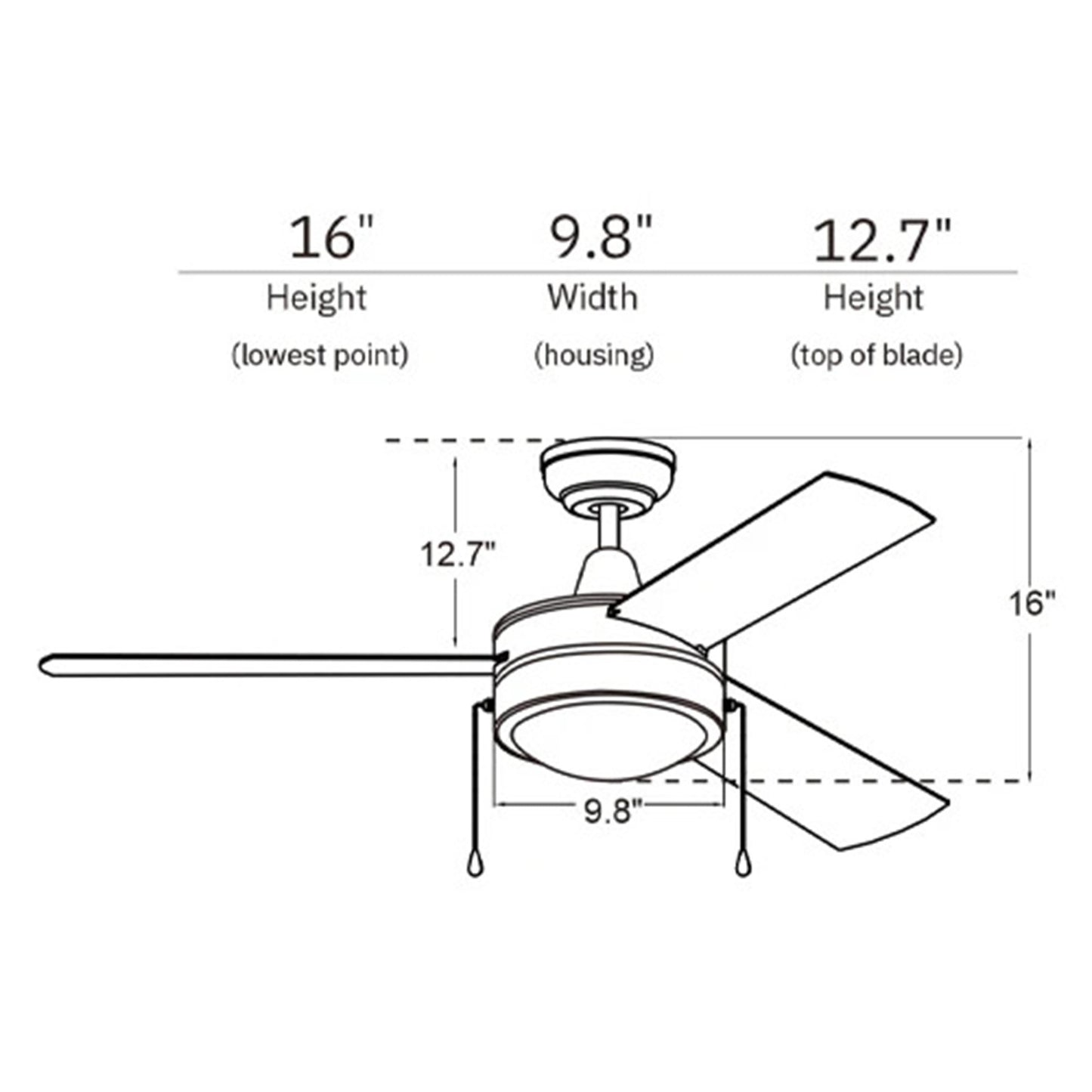 Carro Everett 48in 3-Blade Ceiling Fan | Brushed Nickel Plywood Blades | Living Room & Bedroom | 48 x 48 x 16 in | Model VWGA-483C-L11-SC-1