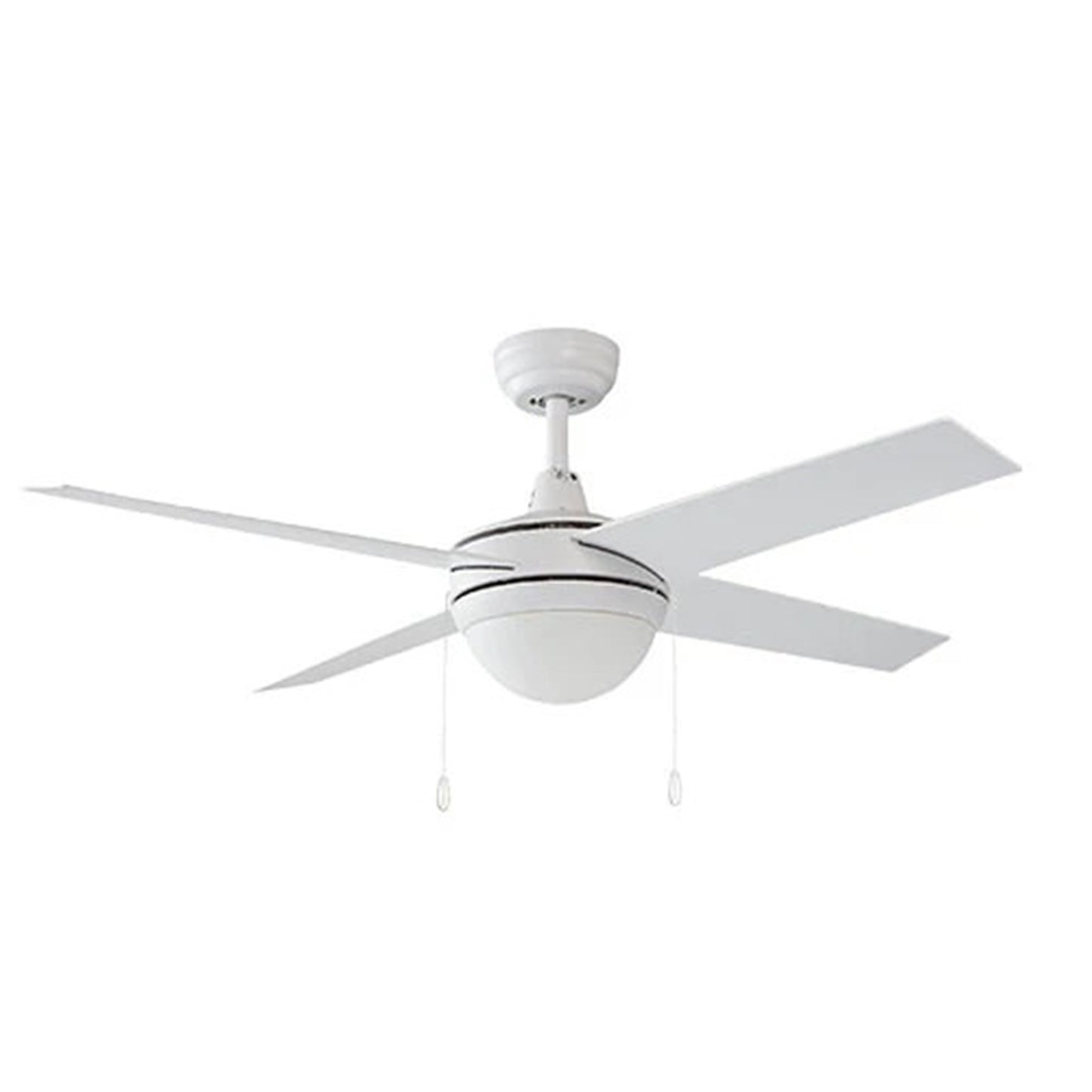 Carro Everett 48in 4-Blade Ceiling Fan | White Plywood Blades and Integrated LED | Living Room & Bedroom | 48 x 48 x 16 in | Model VWGA-484C-L11-W1-1