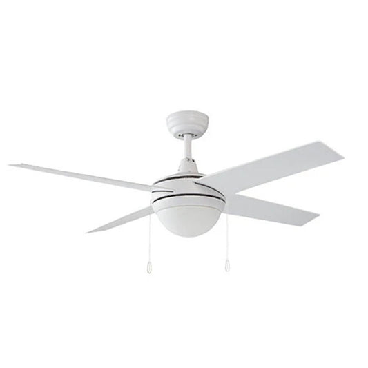 Carro Everett 48in 4-Blade Ceiling Fan | White Plywood Blades and Integrated LED | Living Room & Bedroom | 48 x 48 x 16 in | Model VWGA-484C-L11-W1-1