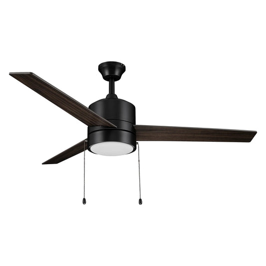 Carro Flint 52in 3-Blade Ceiling Fan | Black Barnwood Plywood Blades and Integrated LED | Living Room & Bedroom | 52 x 52 x | Model VWGA-523A5-L12-BG-1