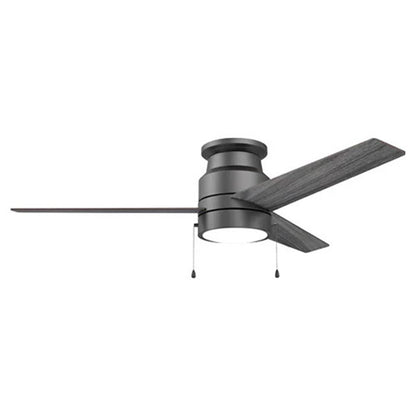 Carro Lamont 52in 3-Blade Flush Mount Ceiling Fan | Modern Black and Plywood | Living Room & Bedroom | 52 x 52 x 11.6 in | Model VWGA-523B-L12-B2-1