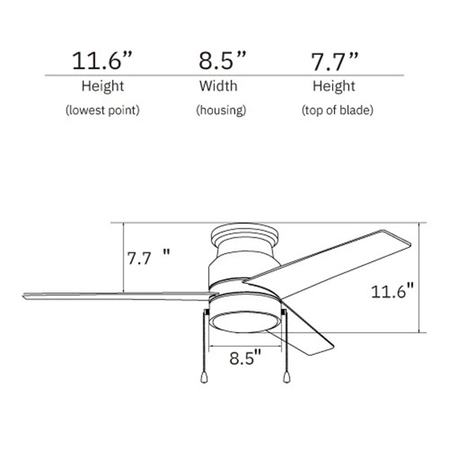 Carro Lamont 52in 3-Blade Flush Mount Ceiling Fan | Modern Black and Plywood | Living Room & Bedroom | 52 x 52 x 11.6 in | Model VWGA-523B-L12-B2-1