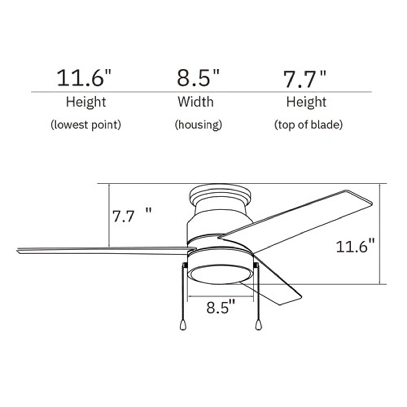Carro Lamont 52in 3-Blade Flush Mount Ceiling Fan | Modern White and Plywood | Living Room & Bedroom | 52 x 52 x 11.6 in | Model VWGA-523B-L12-W1-1
